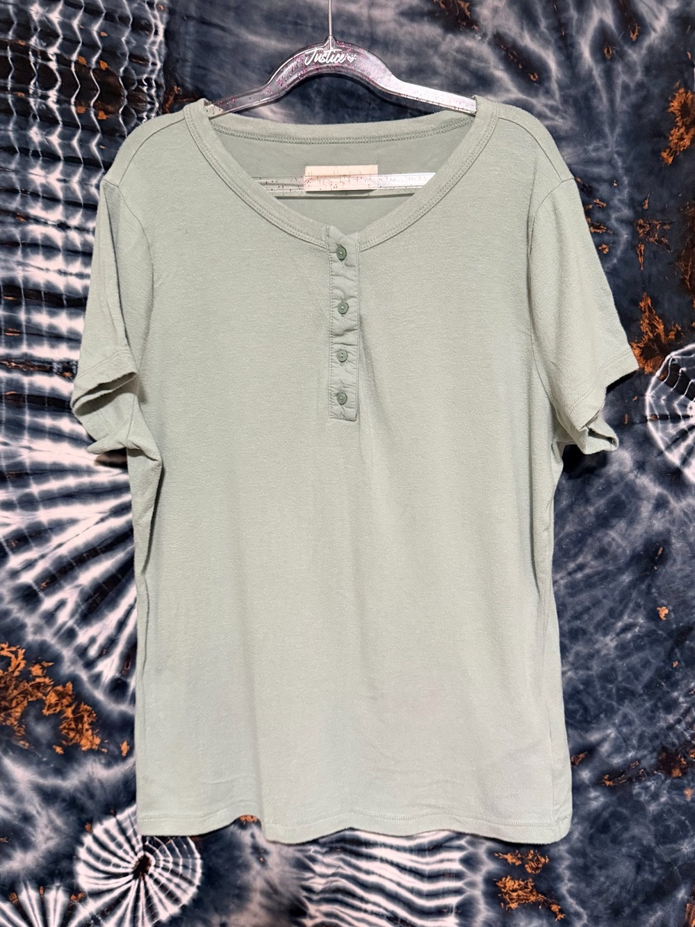 Abercrombie & Fitch Light Sage Cozy Lounge Henley Tee
